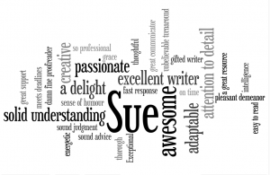 Sue's strengths as a writer