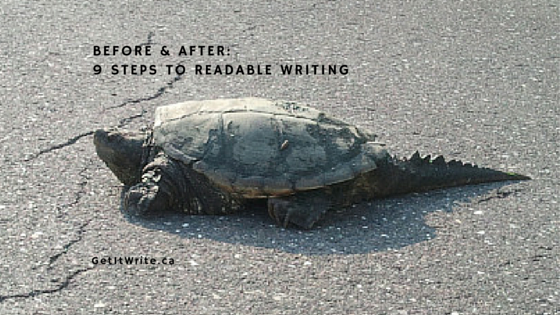 Before & after: 9 steps to readable writing (Wordnerdery)