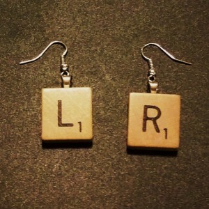 Scrabble tile earrings