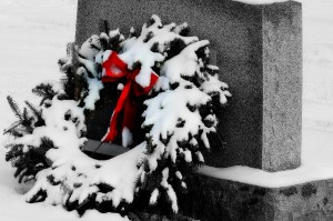 Wreath on headstone