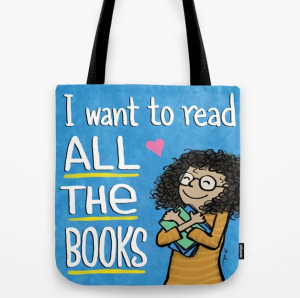 "All the books" tote bag