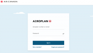 Aeroplan screen shot