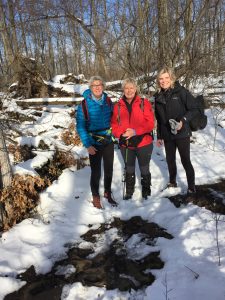 3 hikers in snow