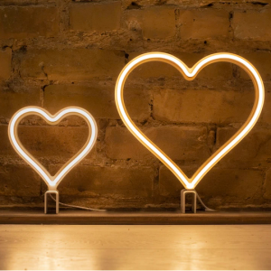 LED glowing hearts