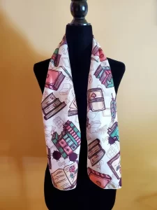 Scarf with book images
