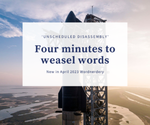 A fresh look at weasel words in April Wordnerdery