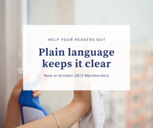 A primer on plain language (in October Wordnerdery)